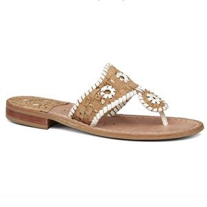 Jack Rogers Nappy Valley Sandals Size 8 Cork/White